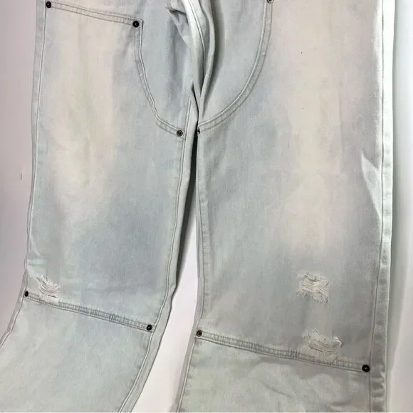 One Teaspoon Jackson Utility Mid Waist Wide Leg Jeans Le Surf 31 NEW - Picture 5 of 14